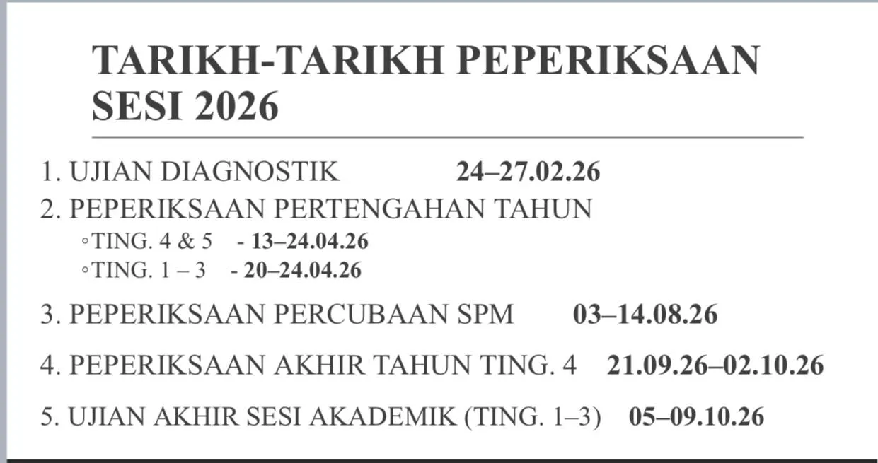 Jadual Peperiksaan